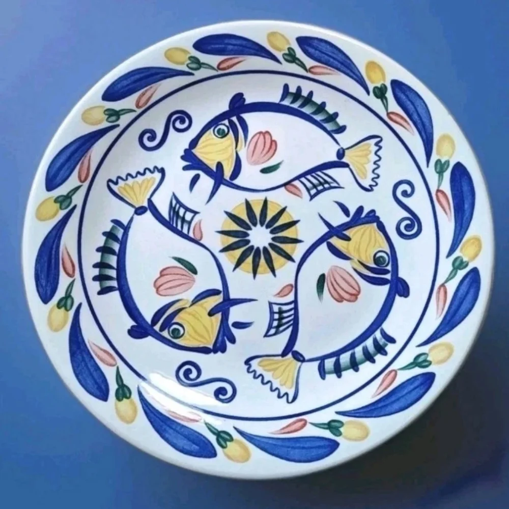 Johnson Brothers Aquabatic Fish Dinner Plate Susan Kennedy Design Vtg 90s 10.5